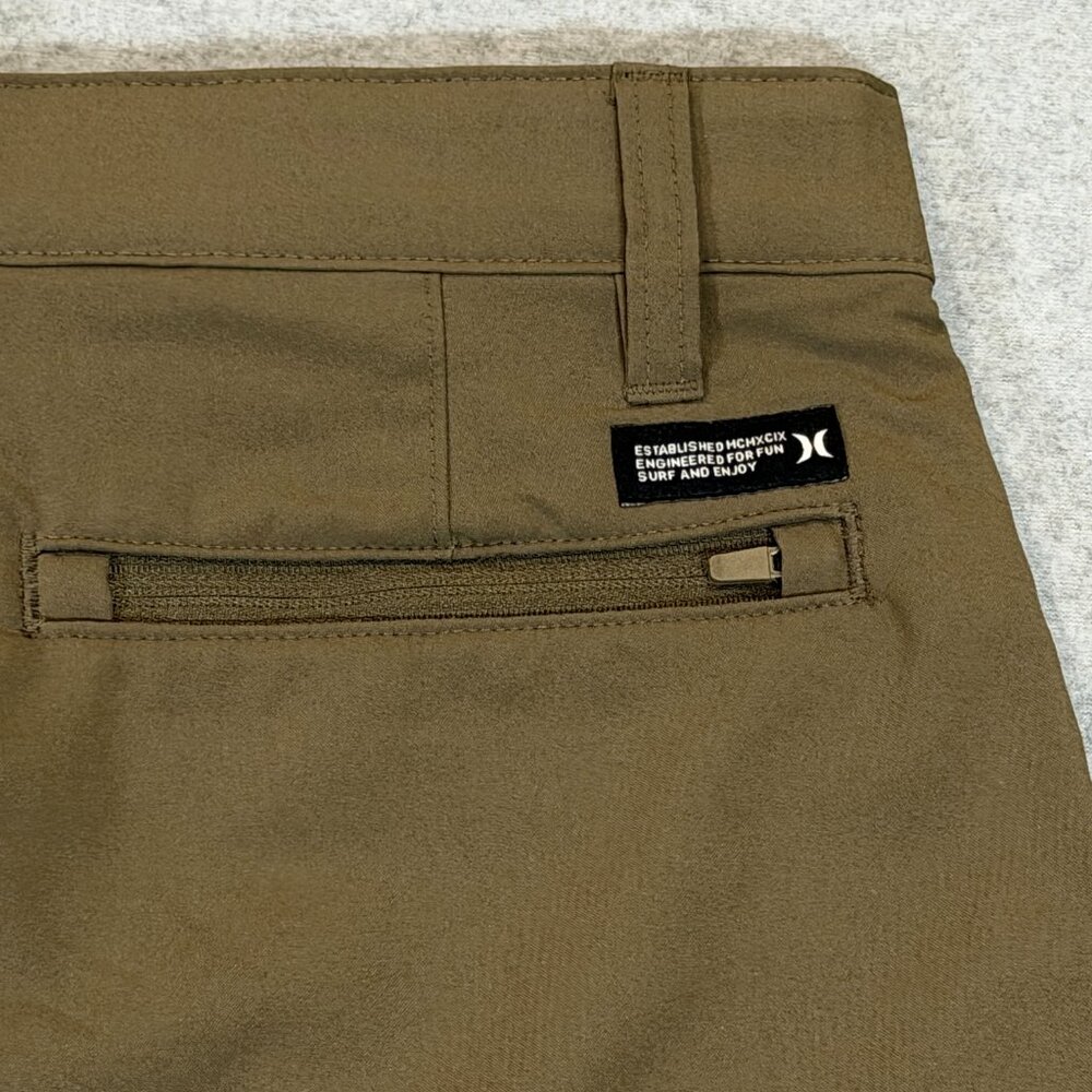 Hurley All Terrain Hybrid Walk Short Mens 28 Olive 4-Way Stretch Water Repel 10" - Picture 12 of 16
